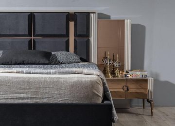 JVmoebel Schlafzimmer-Set Perfekte Set Modern Bett und 2x Nachttische Luxus Neu in Schlafzimmer, (3-St., 1x Bett + 2x Nachttische), Made in Europa