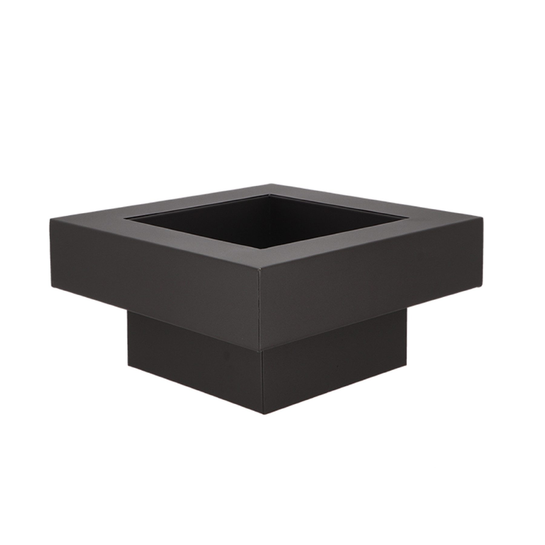 esschert design Feuerschale Feuer Schale schwarz eckig quadratisch modern Korb Stelle Metall Ofen, (Feuerschale)