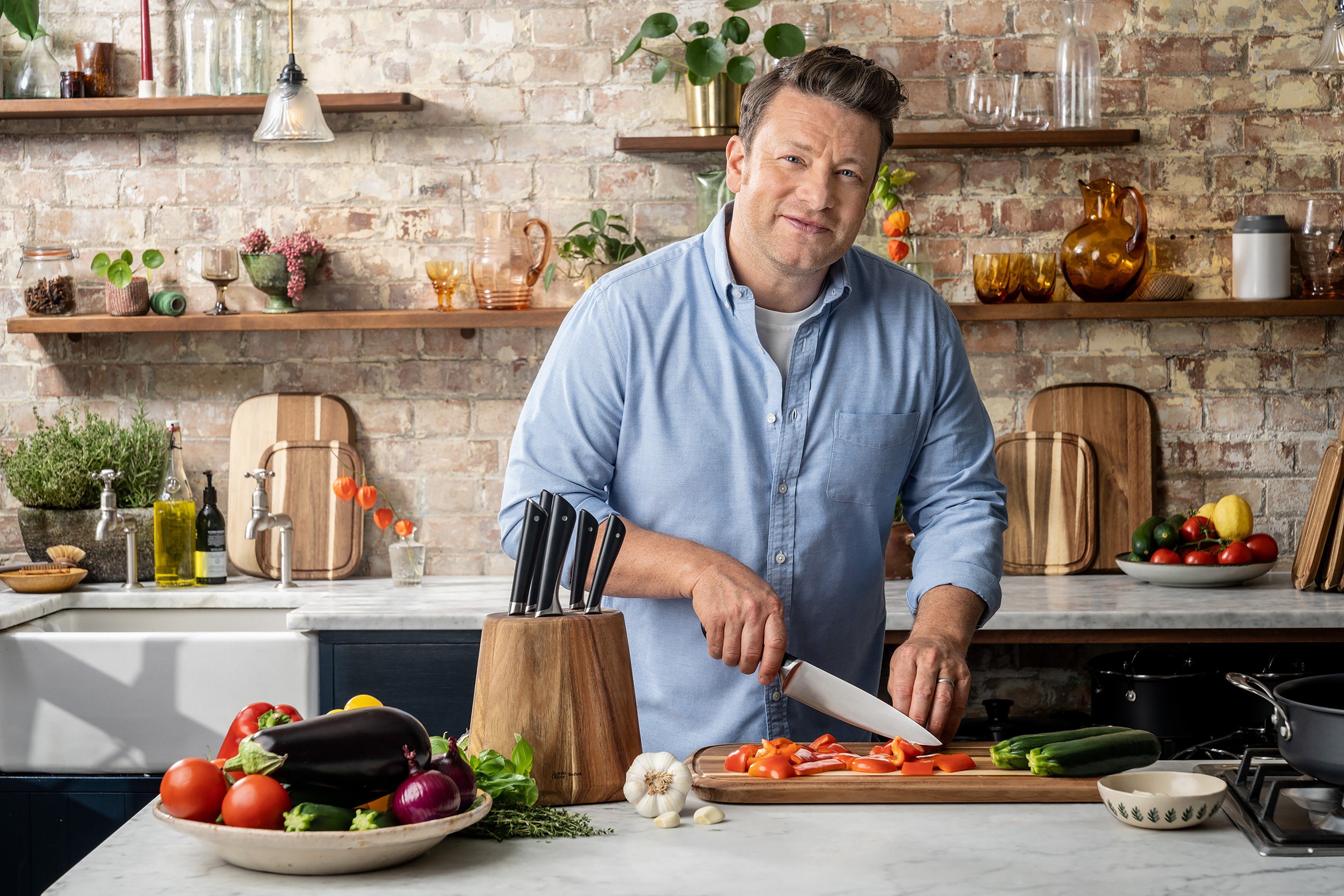 Tefal Schneidebrett Jamie Oliver, Schneiden Saftrille, zum (1-St), praktische Servieren Akazienholz, FSC-zertifiziert, und