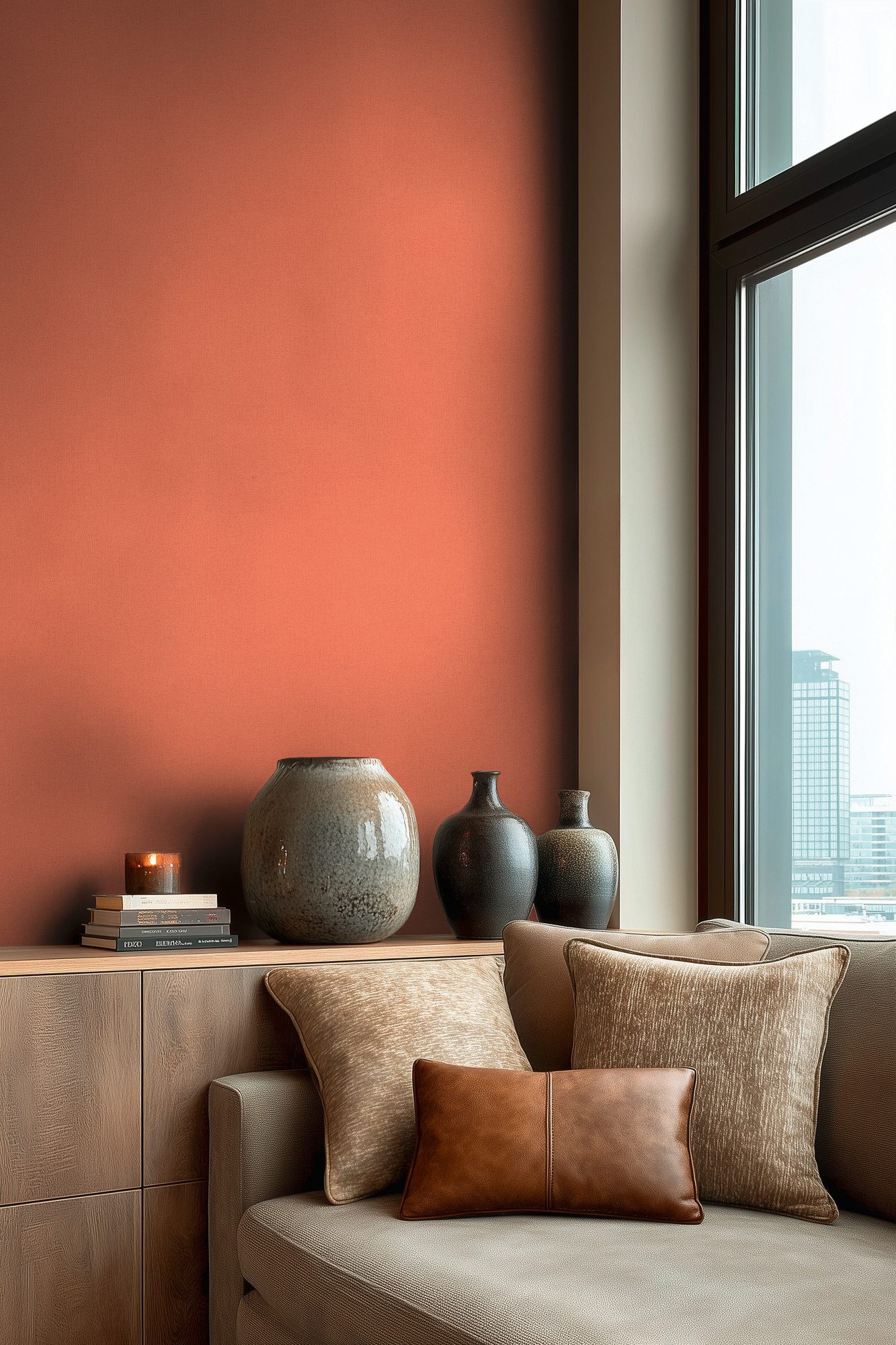 living walls Vliestapete Vibes & Styles Pure Linen Vliestapete, leicht strukturiert, uni, (1 St), Dezente Struktur mit feiner Textiloptik und zeitlos eleganter Wirkung