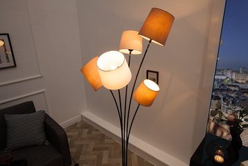 riess-ambiente Stehlampe LEVELS 176cm weiß / beige / braun, ohne Leuchtmittel, Wohnzimmer · Metall · Leinen · Marmor · Retro