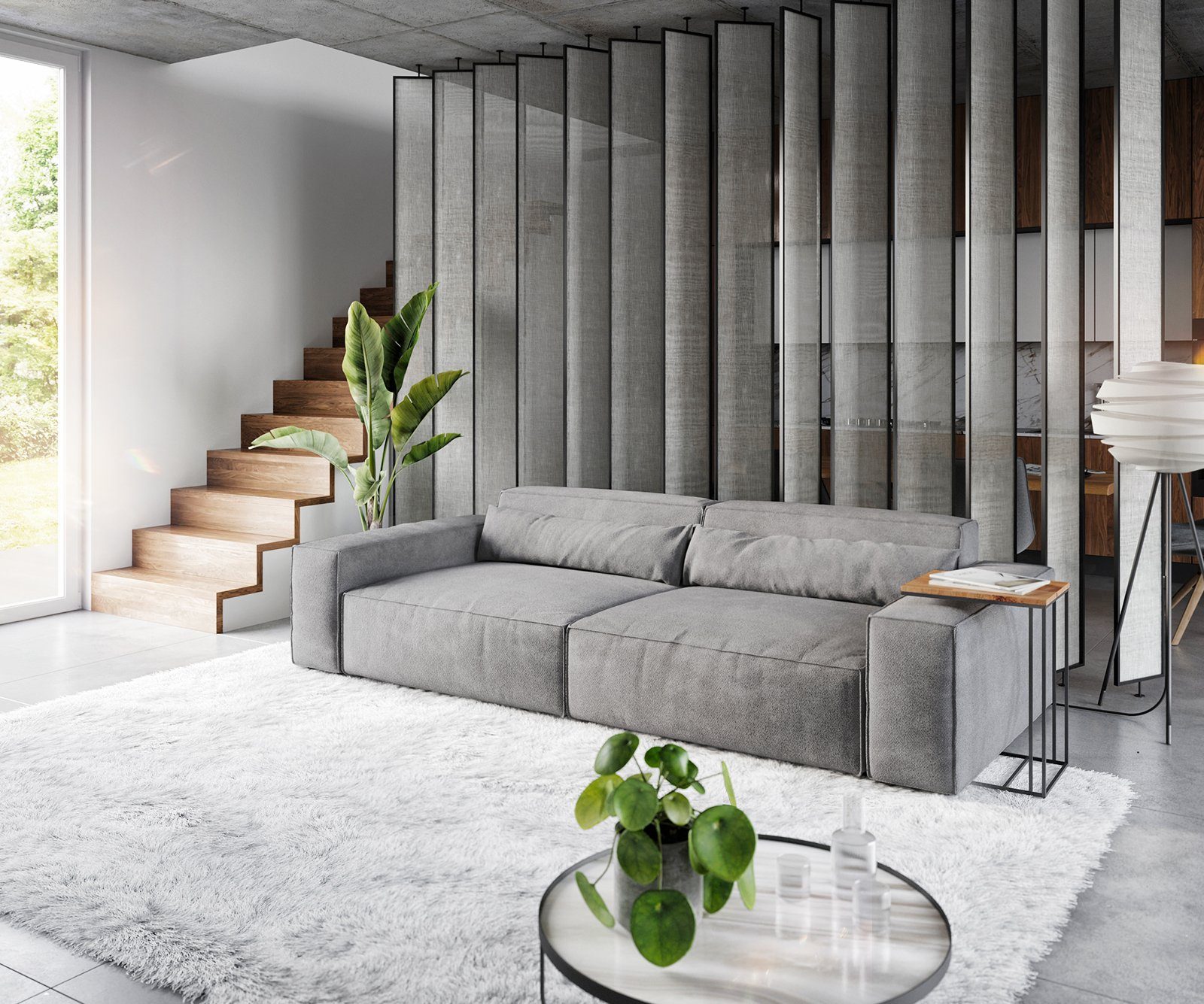 DELIFE Big-Sofa Sirpio, XL Mikrofaser Taupe günstig online kaufen