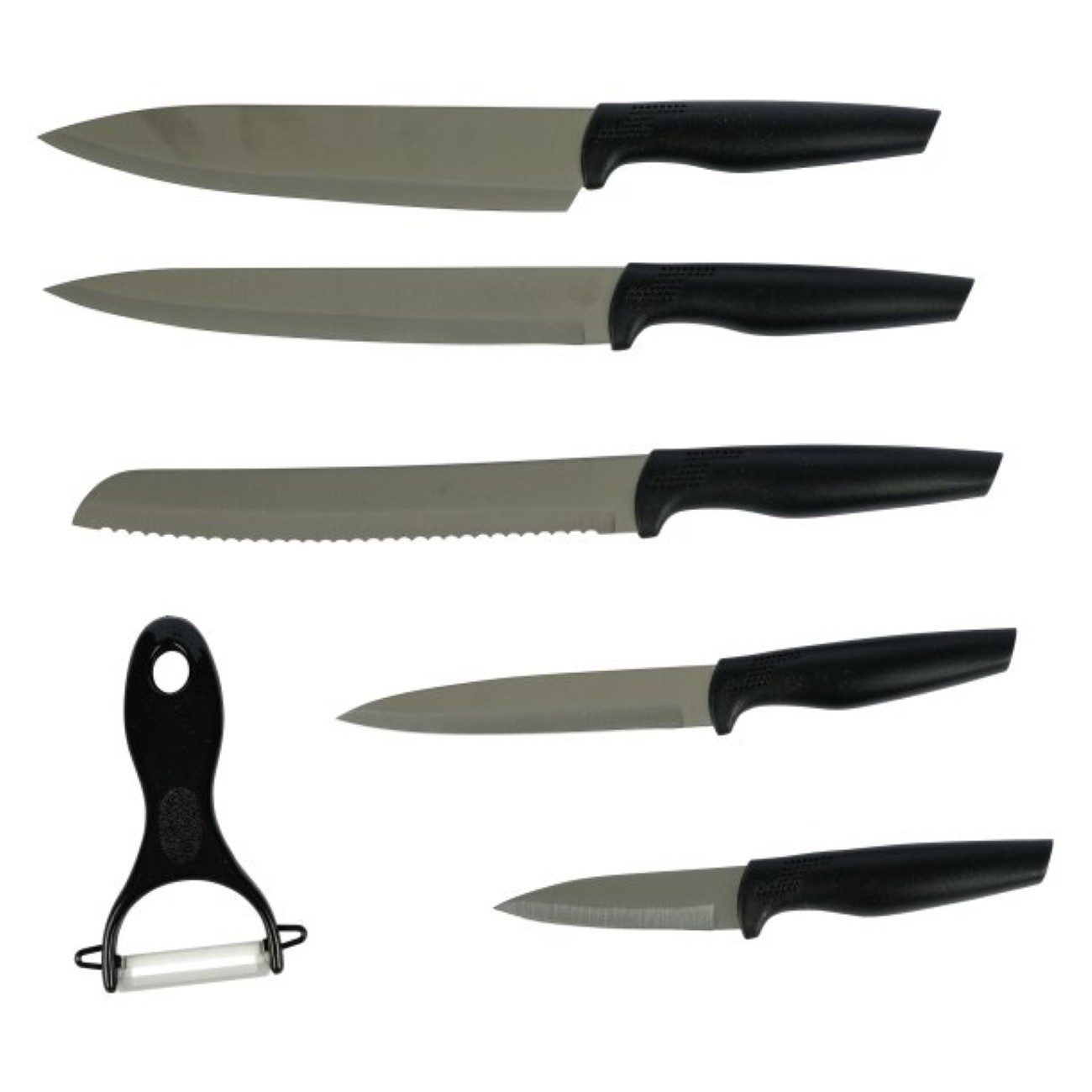 axentia Messer-Set (6-tlg), Edelstahl Küchenmesser Set mit Sparschäler