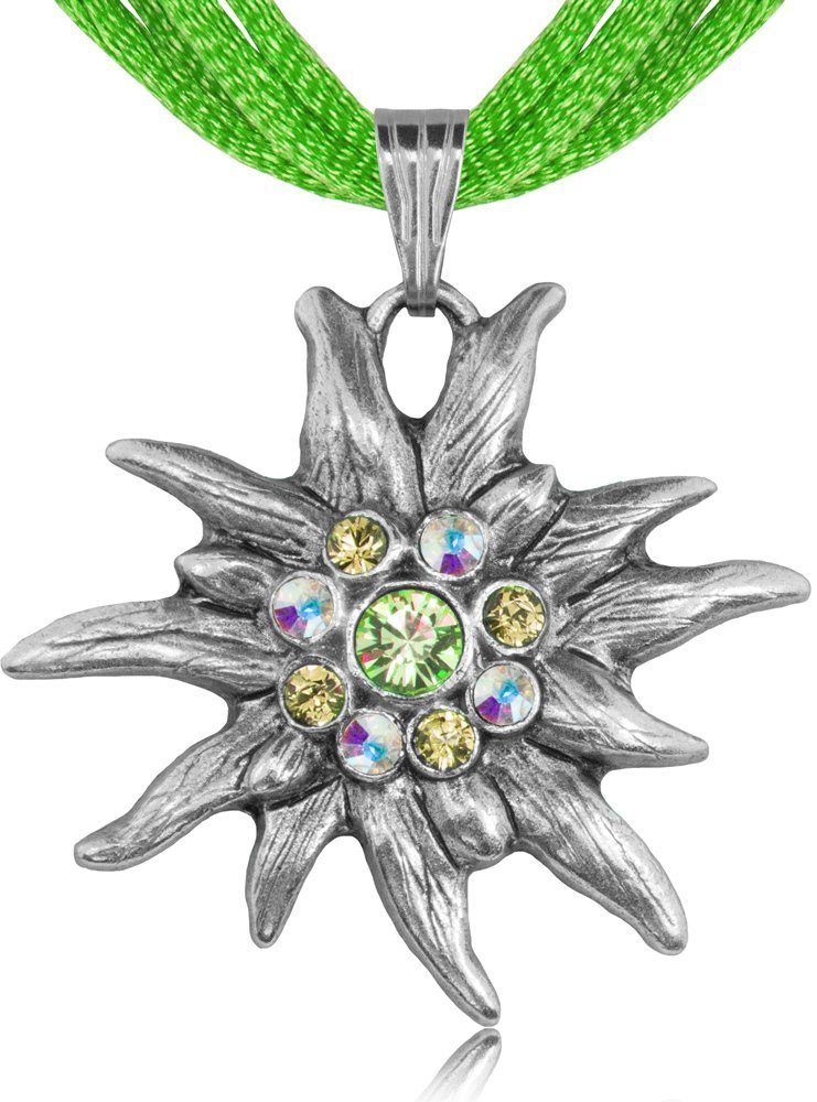 P.S. Schuhmacher Kette mit Anhänger Edelweiß Halskette mit Kristallen von Swarovski® -