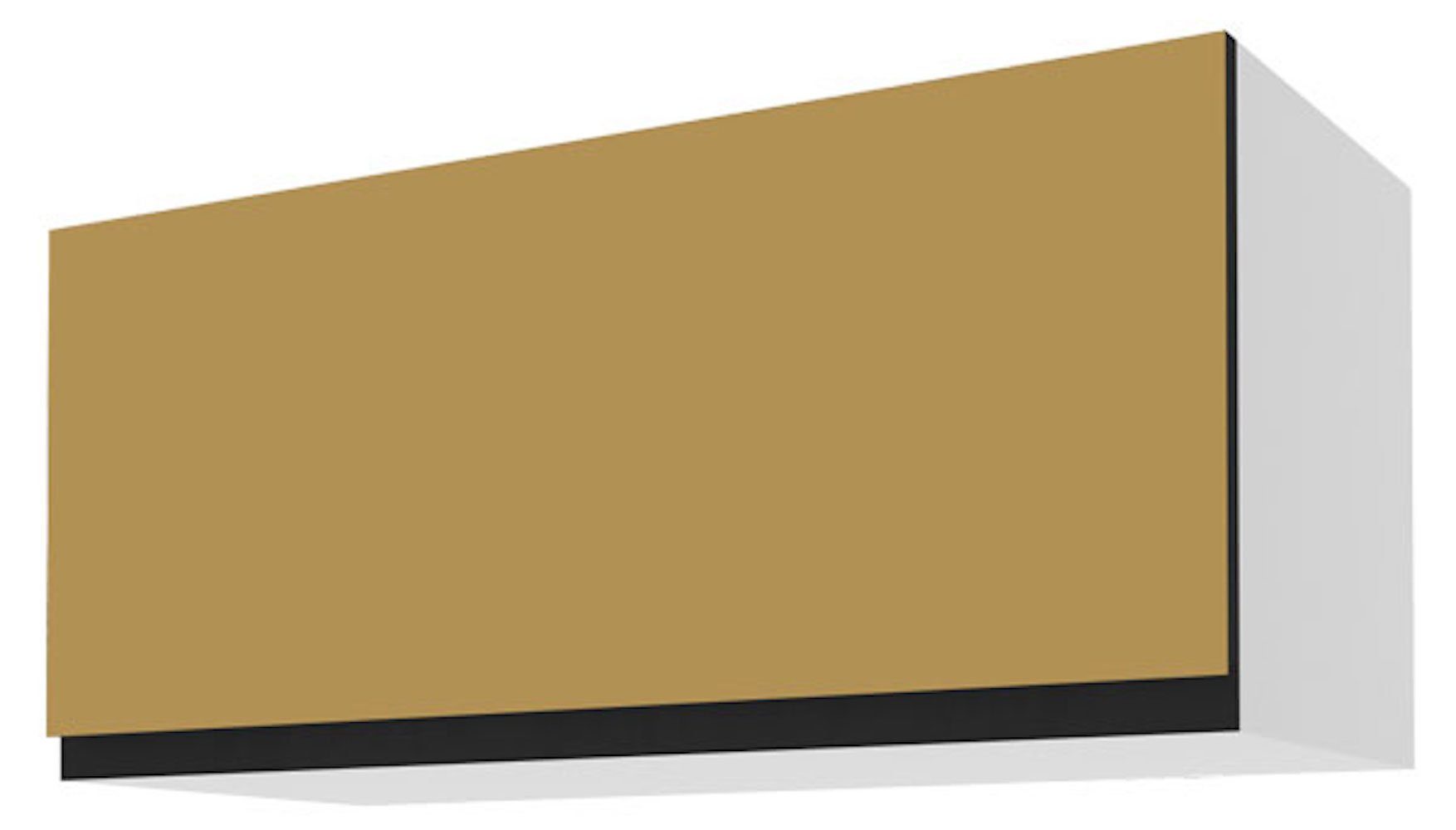 Feldmann-Wohnen Klapphängeschrank Velden 80cm Front-, Korpusfarbe und Ausführung wählbar grifflos mit Klappe schwarz super matt