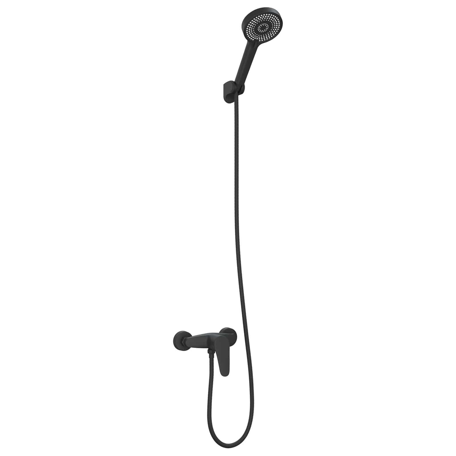 vidaXL Regenduschkopf Duschkopf Set Schwarz G 1 / 2 Zoll, (1-tlg)