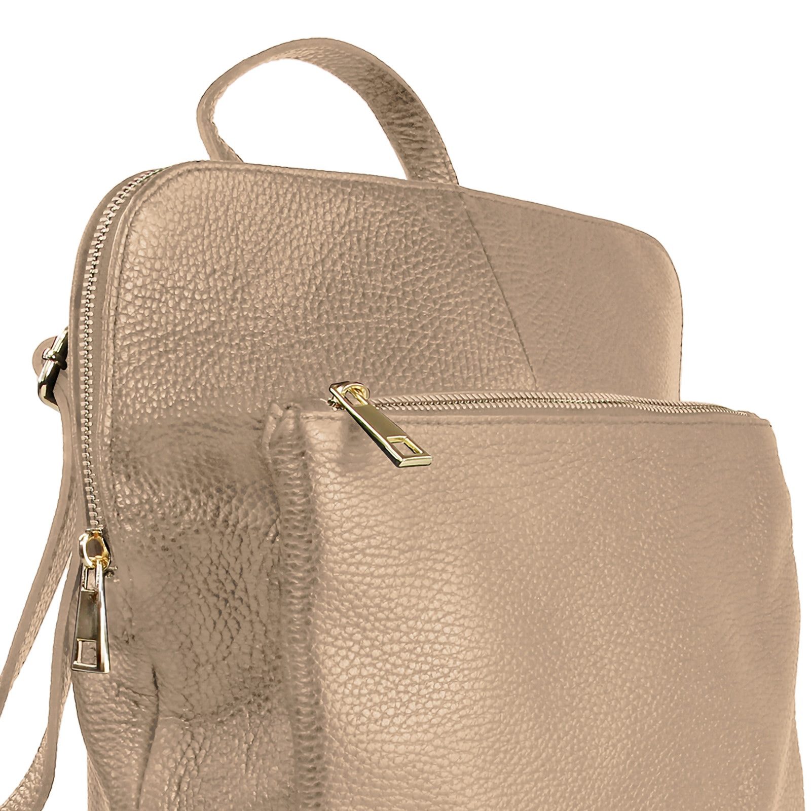 Toscanto Cityrucksack Toscanto Damen Cityrucksack Leder, Damen Cityrucksack Leder, taupe, beige ca. 30cm x ca. 34cm