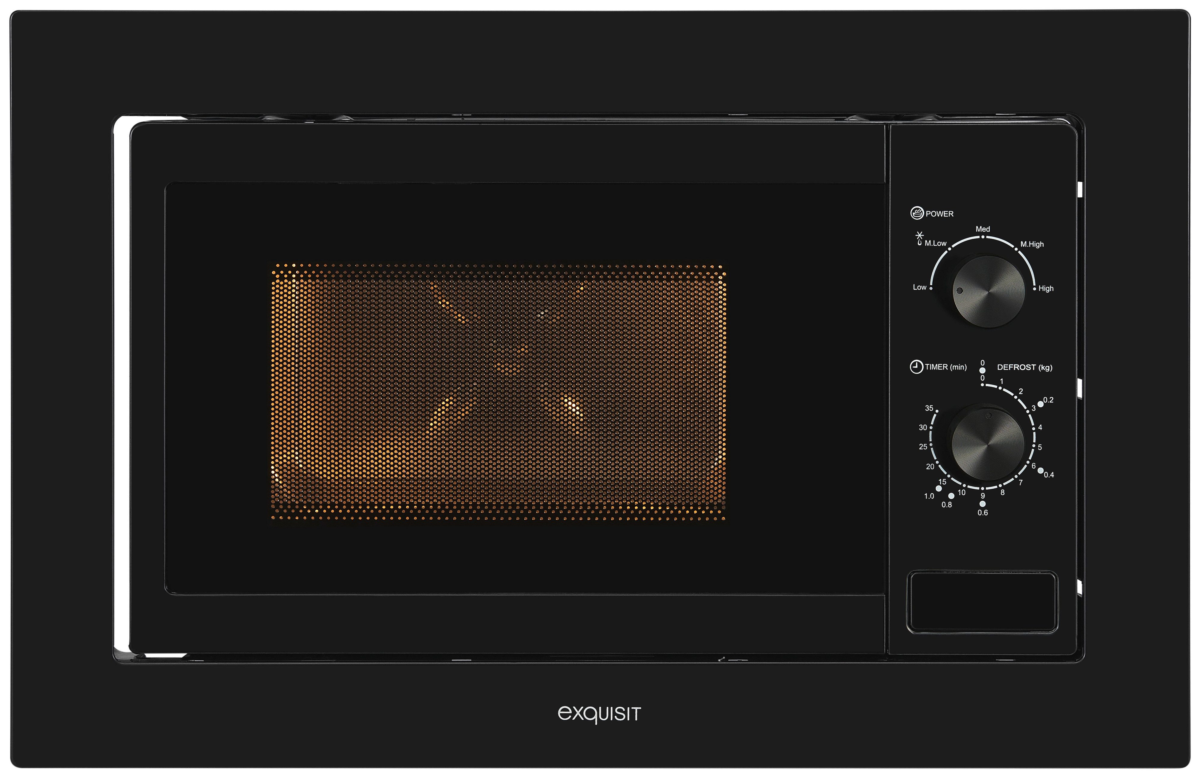 exquisit Einbau-Mikrowelle EMW10-020, Mikrowelle, 20 l, Vielfältige Funktionen: Auftauen, Erwärmen und mehr auf Knopfdruck