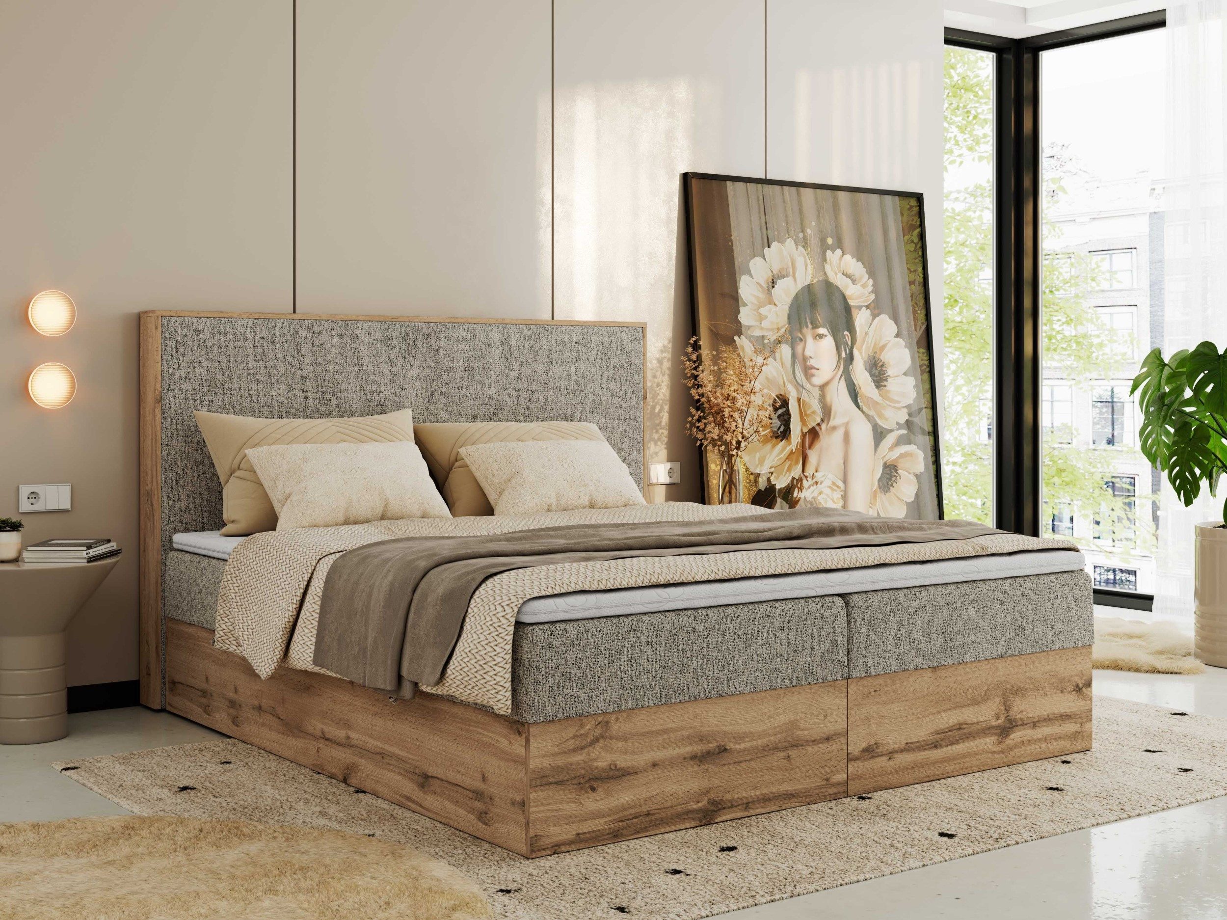 MKS MÖBEL Boxspringbett WOOD CLASSIC (Packung, günstig online kaufen