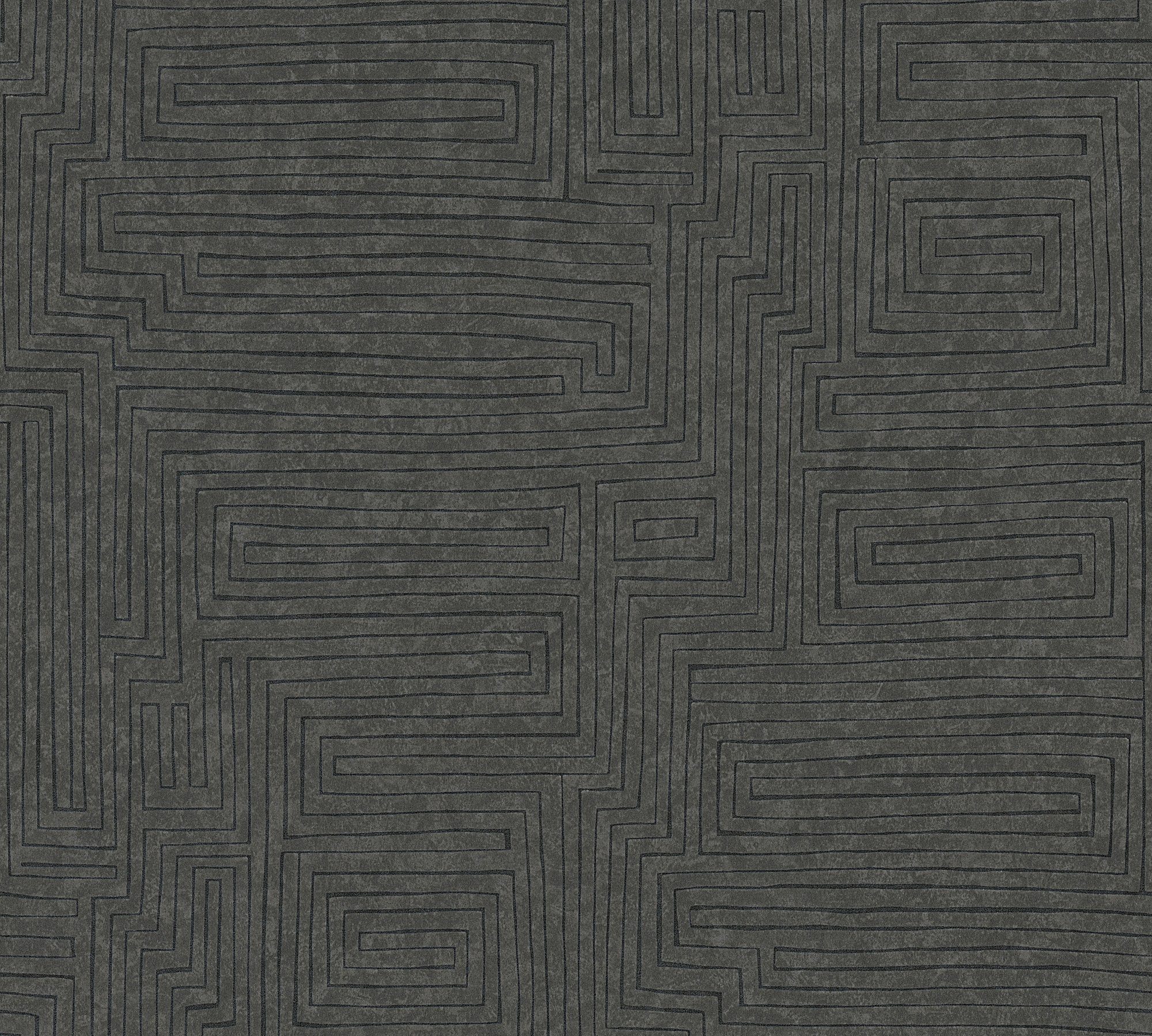 schwarz Tapete uni, Einfarbig Origin Vliestapete A.S. Création Struktur geometrisch grafisch, Ethnic