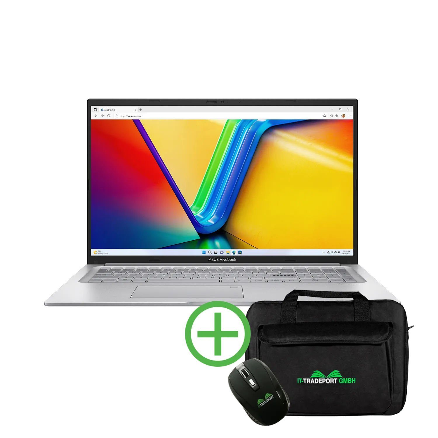Asus Vivobook 17, fertig eingerichtetes Business-Notebook (43,94 cm/17.3 Zoll, Intel Core i5 1235U, Iris® Xe, 500 GB SSD, #mit Funkmaus +Notebooktasche)