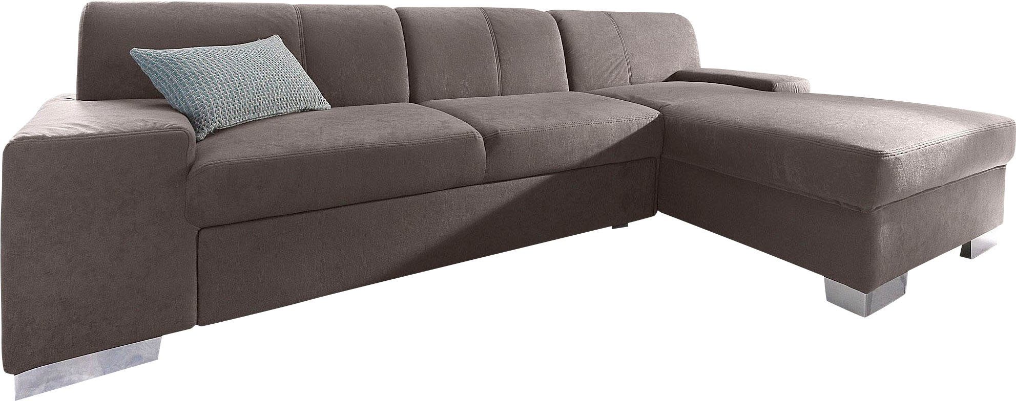 DOMO collection Ecksofa Star, zeitlose Formensprache, elegante Optik, Breite 248cm, L-Form, wahlweise mit Bettfunktion
