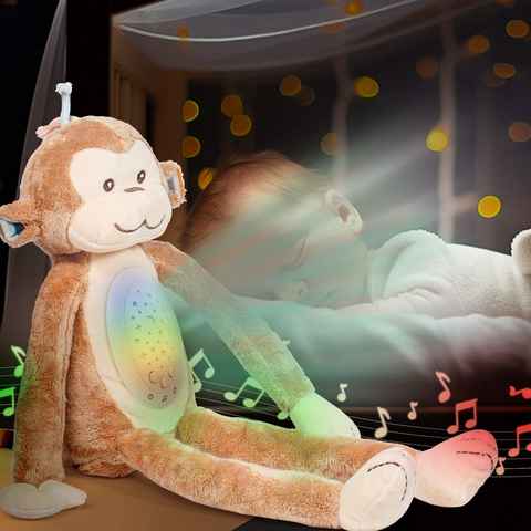 Esun Kuscheltier Einschlafhilfe Babys, Spieluhr Baby Junge Mädchen, 10 Einschlafmusik (Set), Sternenprojektor, Weinen Erkennungs Sensor, Hängen spielzeug
