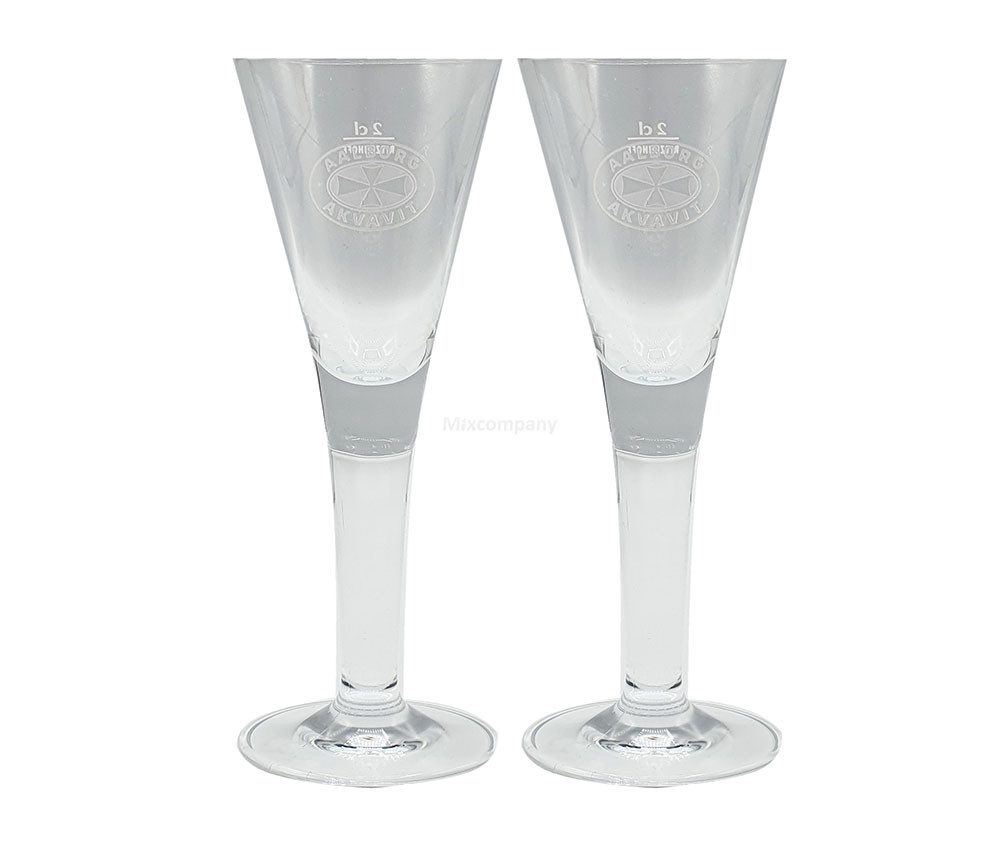 Gläser-Set Aalborg Akvavit Gläser / 2er Set Stilglas neu Edition 2cl geeicht