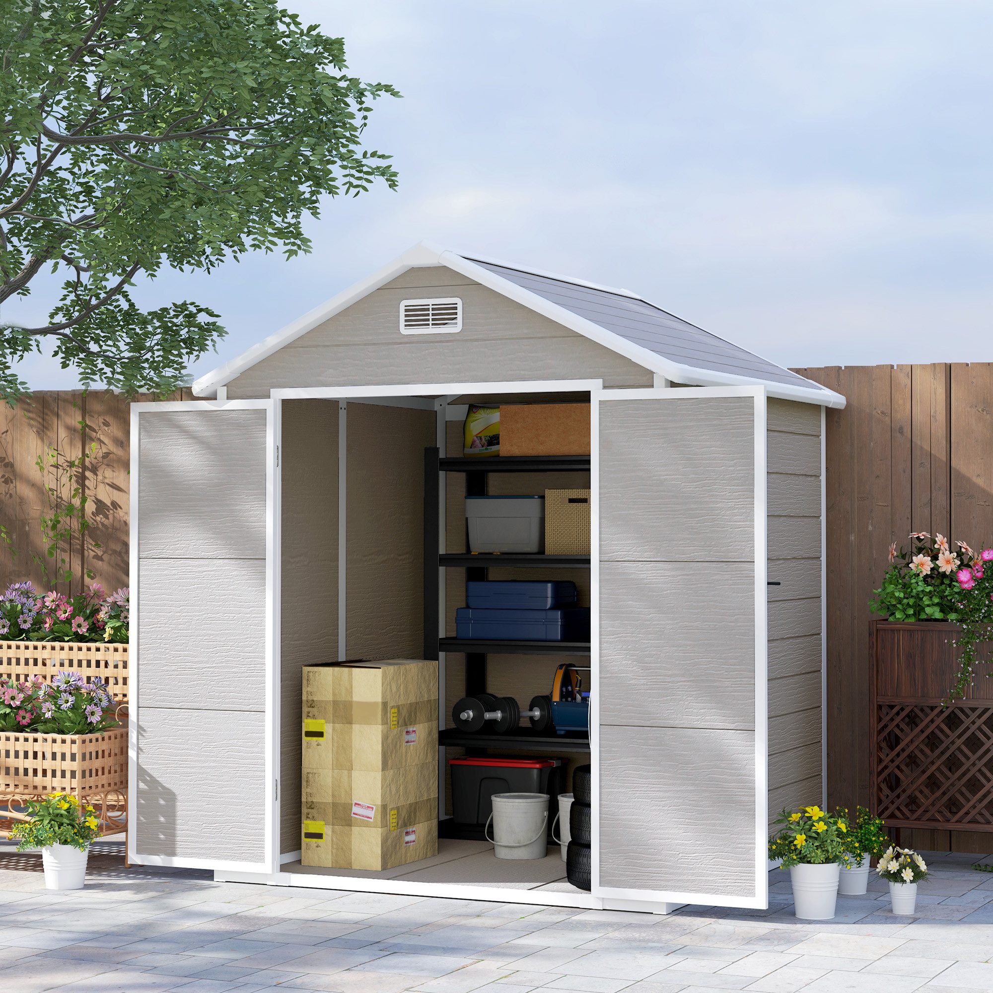 Outsunny Gerätehaus 2,4m², wasserdicht, mit Pultdach, günstig online kaufen
