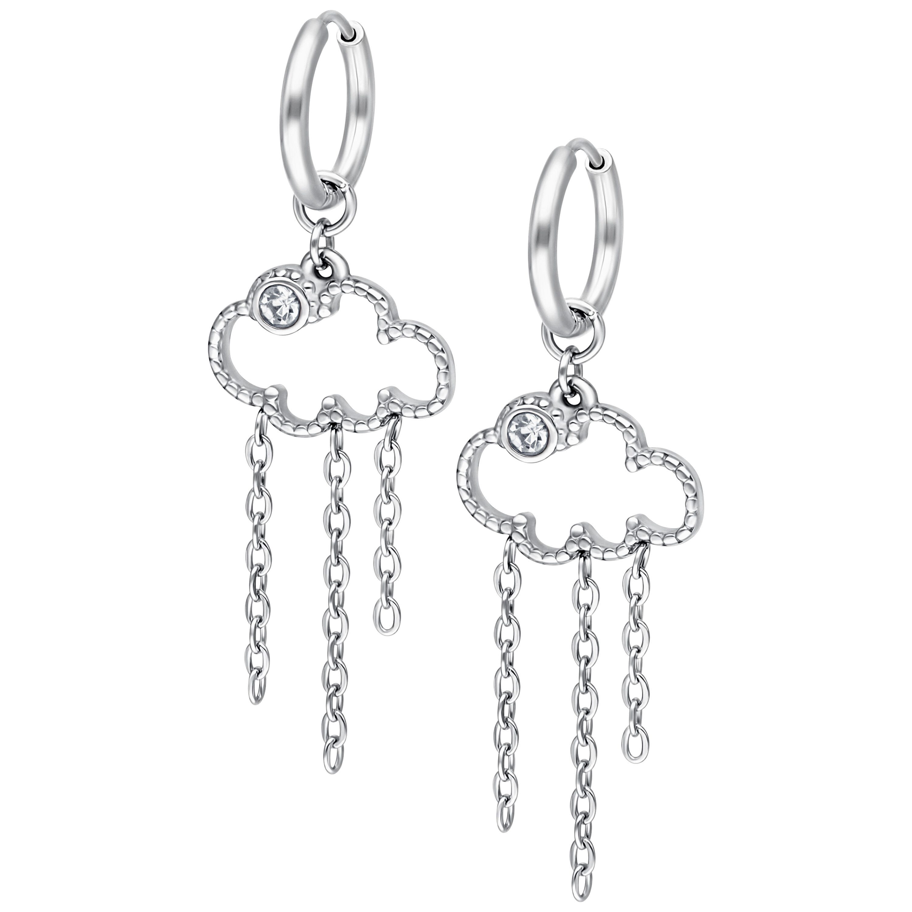 Paar Ohrhänger Little Cloud 9 Hoops - Silber