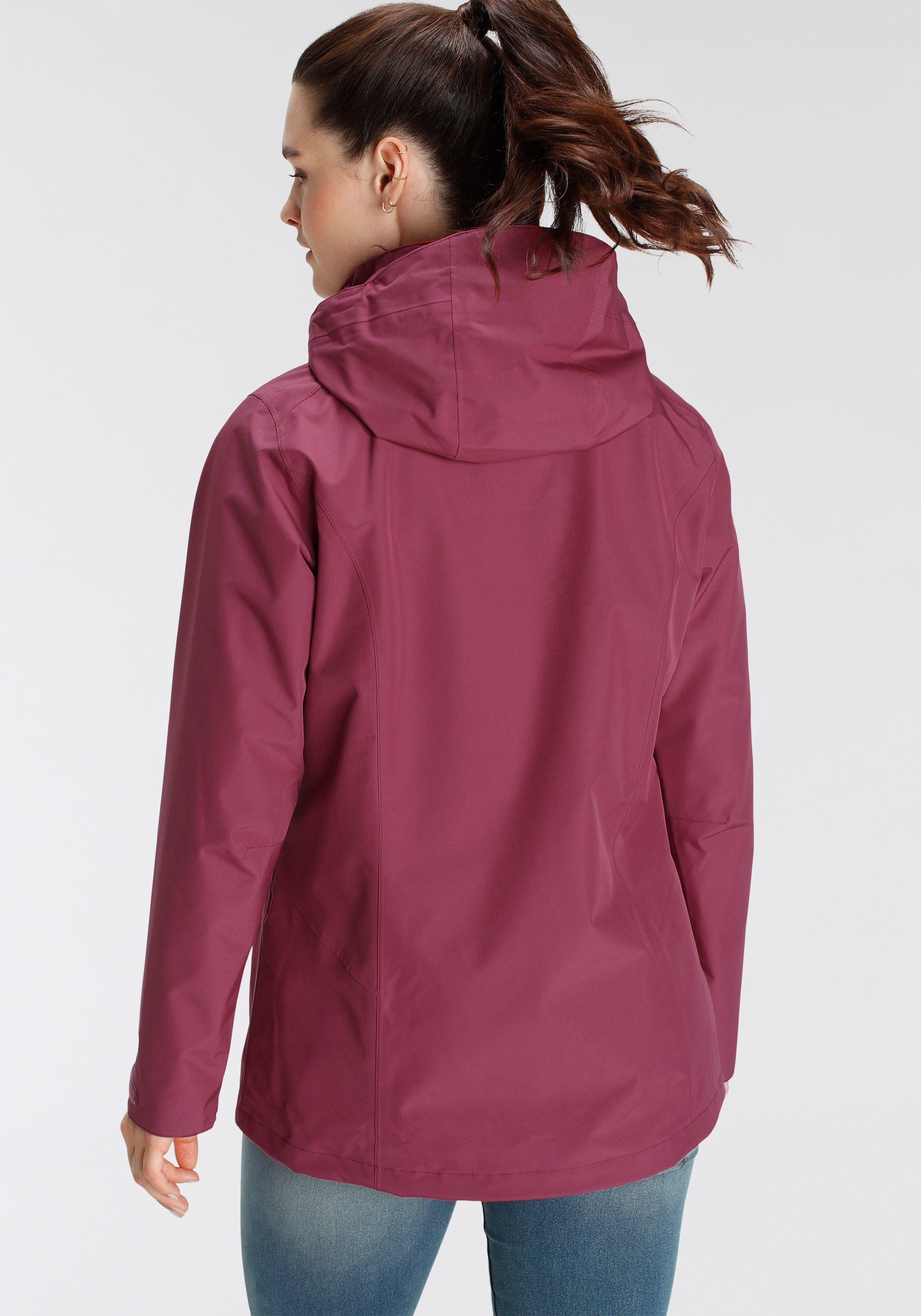 Funktionsjacke TOCORA red JACKET Wasserdicht Winddicht WOMEN & Jack & Wolfskin Atmungsaktiv sangria