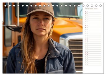 CALVENDO Wandkalender Truckerinnen (Tischkalender 2025 DIN A5 quer), CALVENDO Monatskalender
