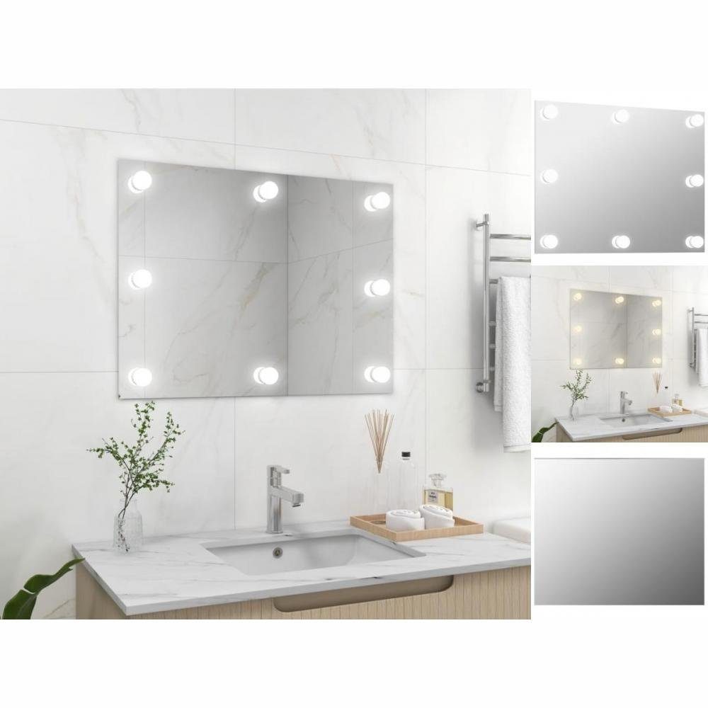 vidaXL Spiegel Badezimmerspiegel Wandspiegel ohne Rahmen mit  LED-Beleuchtung Rechteck