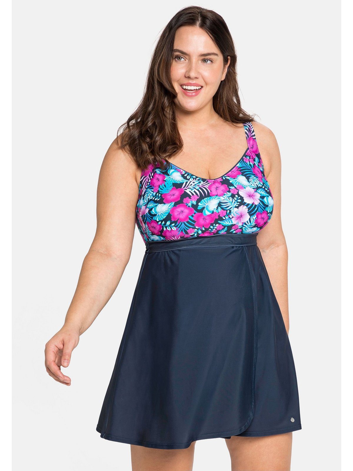 Sheego Tankini-Top Große Größen, in Longform, mit wattierten Soft-Cups