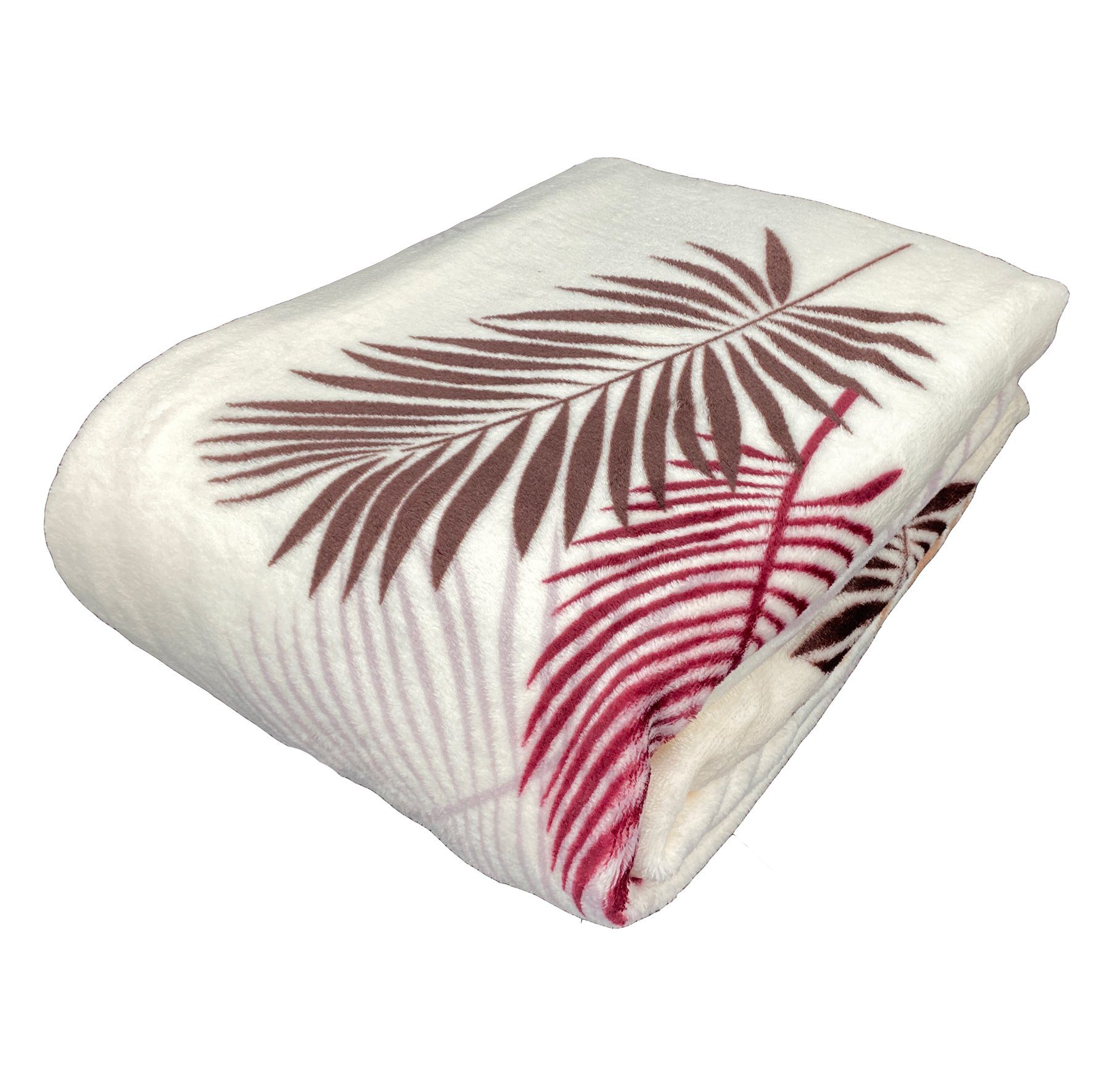 Wohndecke Kuscheldecke Palmblätter Soft Flanell Sofadecke, günstig online kaufen