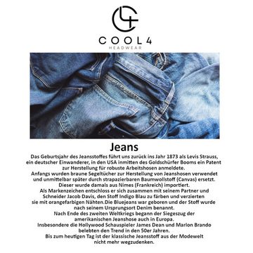 Cool4 Flat Cap Schiebermütze CANVAS Struktur Jeans Verstellbar