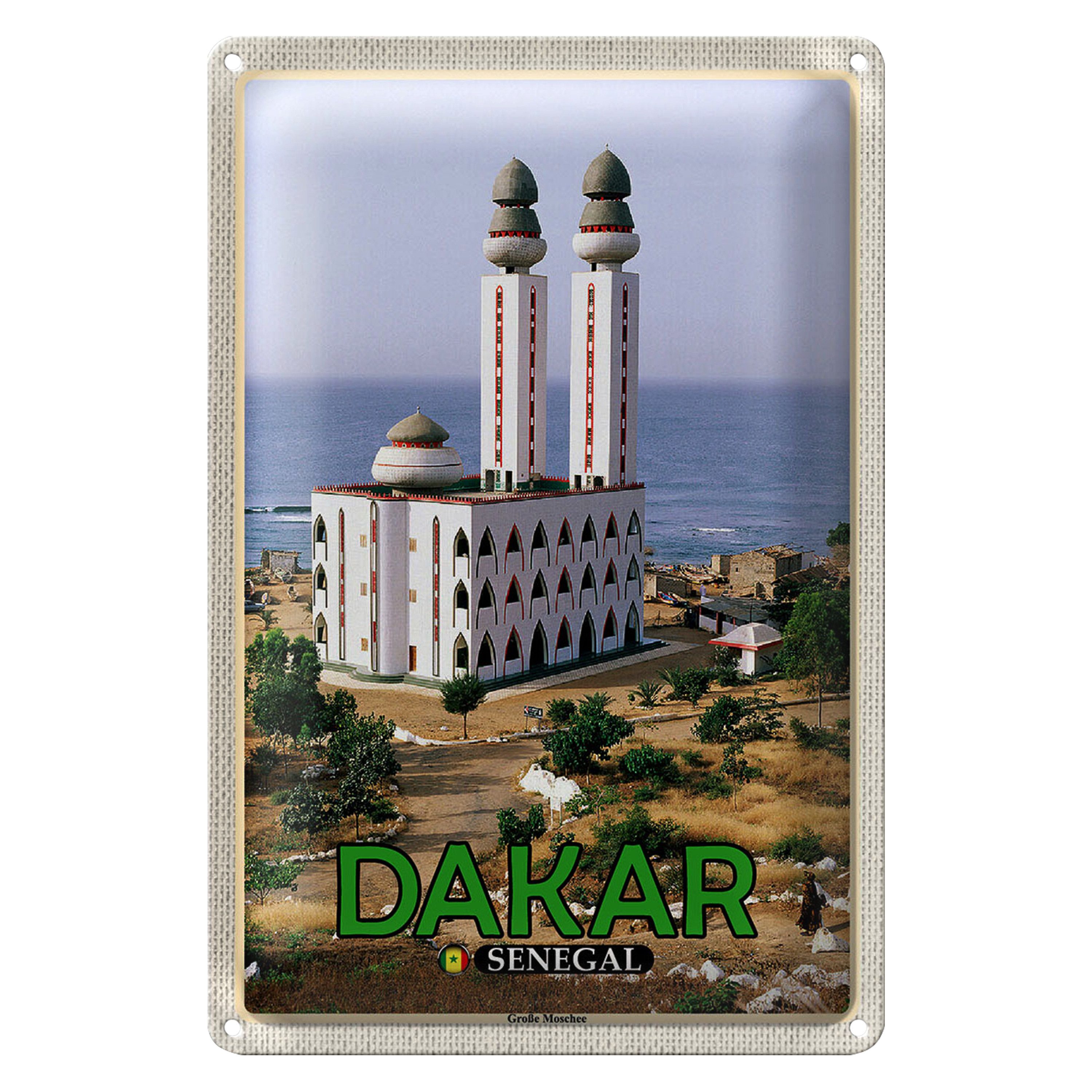 Roomando Metallschild Reise 12x18cm Dakar Senegal Große Moschee