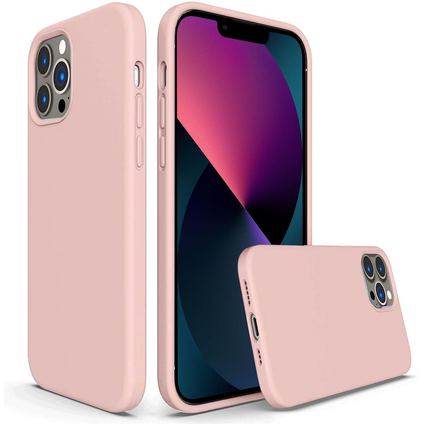 CoolGadget Handyhülle Silikon Case für das iPhone 13 Pro Slim TPU Cover 6,1 Zoll, Weiche Schutz Hülle mit Innen Fleece aus Stoff Handy Tasche