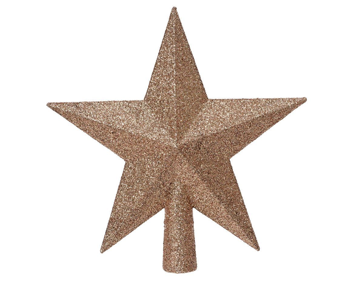 Kaemingk Christbaumspitze, Christbaumspitze Stern mit Glitzer 19cm Kunststoff - Prickelndrosa