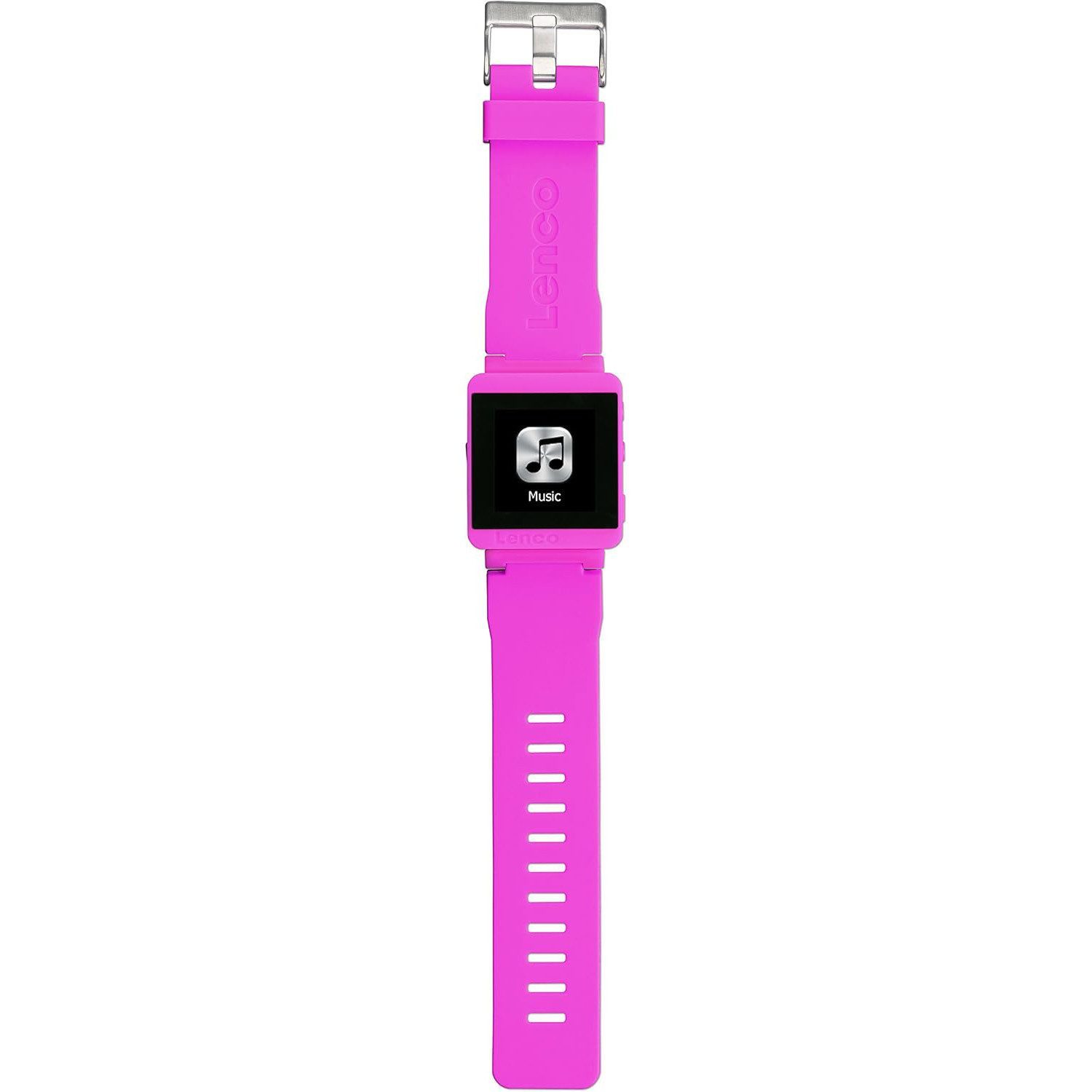 Lenco MP3 Sportwatch-100 mit BH-100 Bluetooth Kopfhörer Bluetooth-Kopfhörer (Touchscreen, Bluetooth, 8gb IPX-4 Sportuhr mit Bluetooth Kopfhörer Akku Rosa)