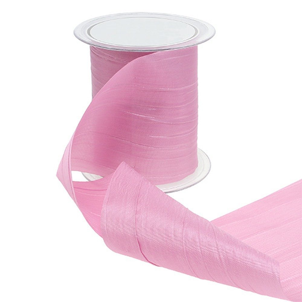 Mabella Decorbänder Вузькі скатертини Tischband Crash Rosa 100mm 15m, Dekoband für Hochzeit