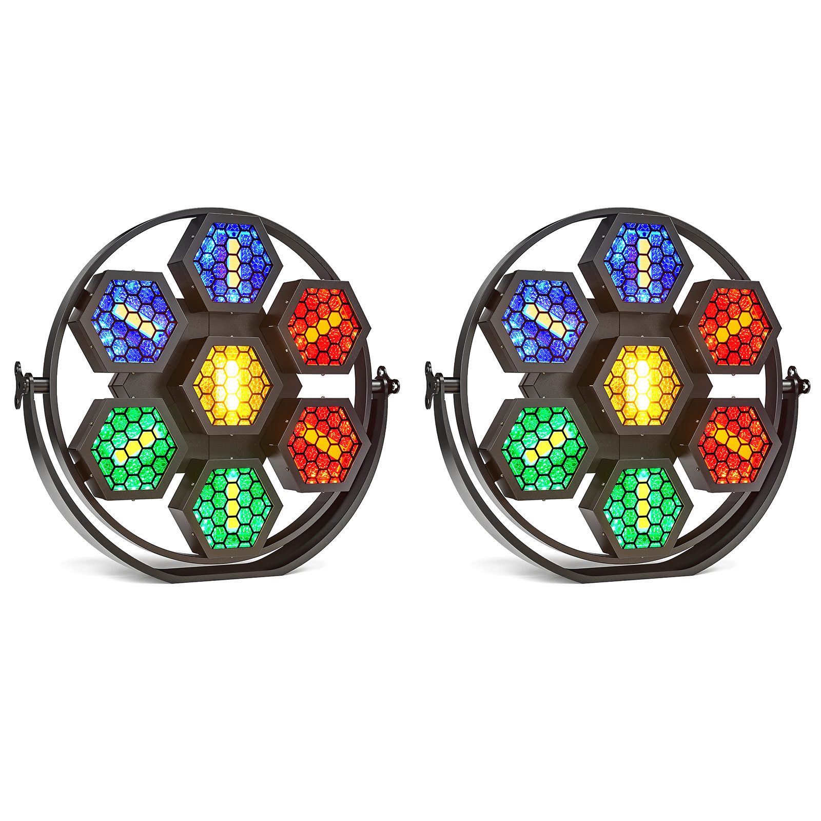 ZonQoonz Discolicht 200W LED-Bühnenstrahler (Mini) mit 7 Leuchten – elegantes Retro-Design