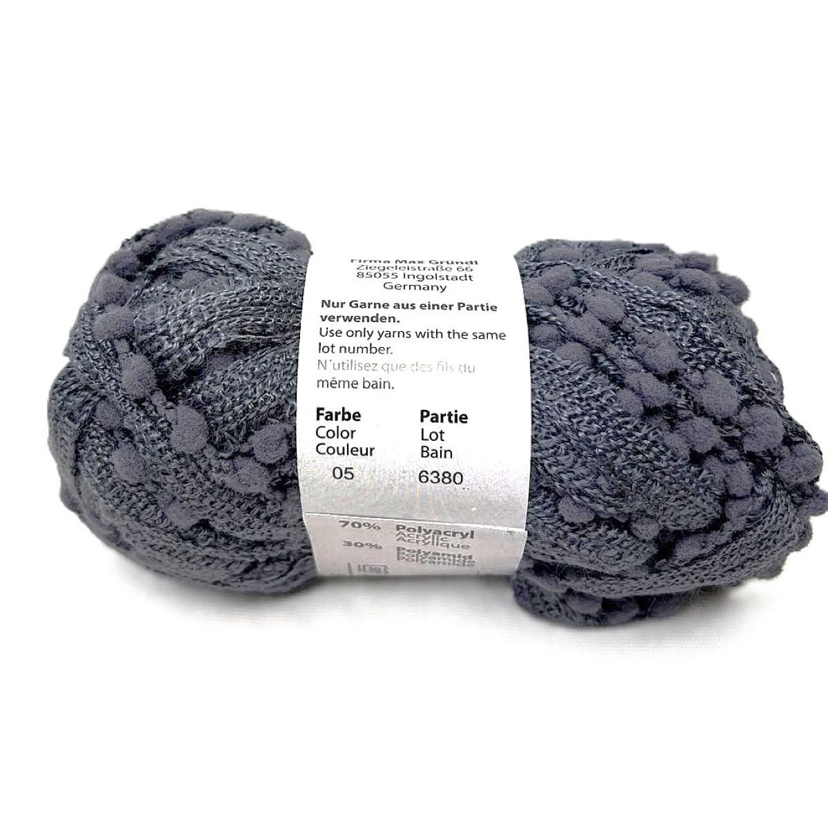 Thumbnail - Gründl Häkelwolle Papillon Uni 50g Knäuel Rüschengarn Häkelwolle, 12 m (Knäuel, 1), 8 Farben