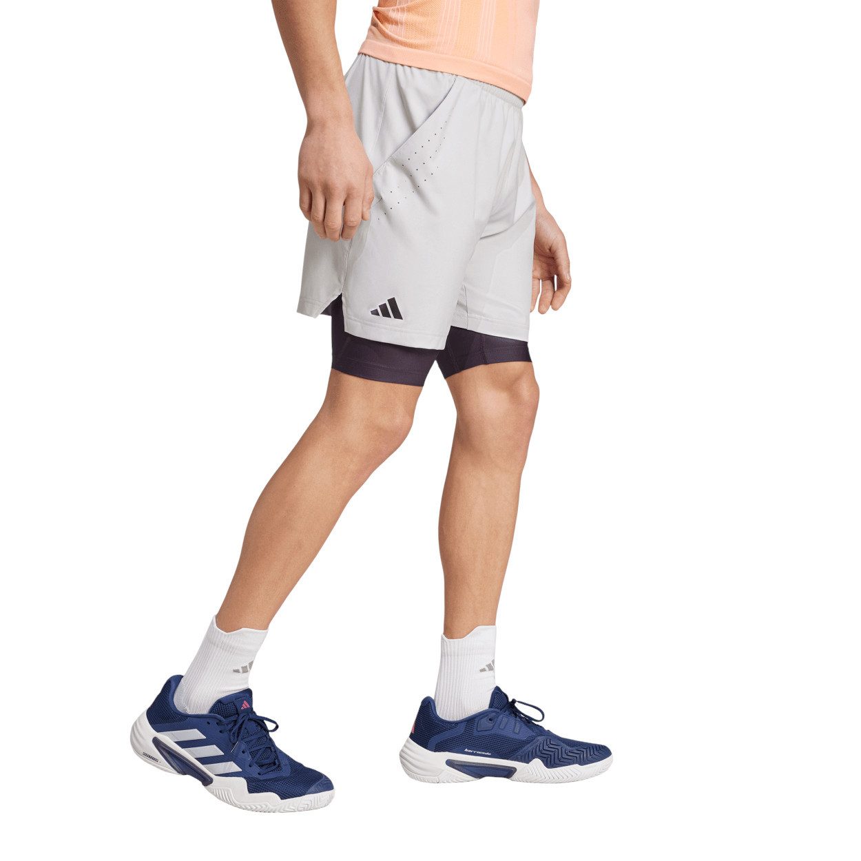adidas Performance Sporthose Tennishose Pro Aeroready 2in1 (Short+Tight) grau/schwarz Herren
