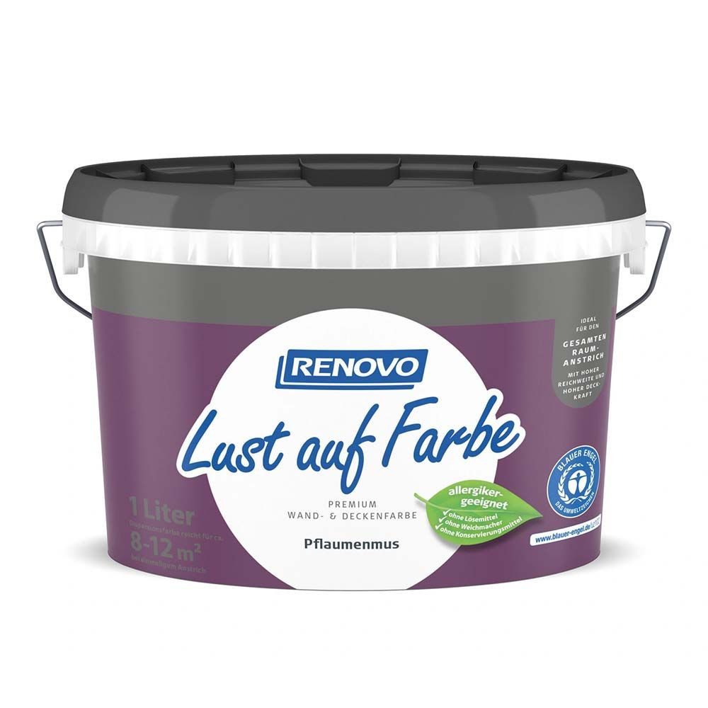 Renovo Wandfarbe Renovo Wand- und Deckenfarbe Lust auf Farbe matt 1,0 Ltr. Pflaumenmus