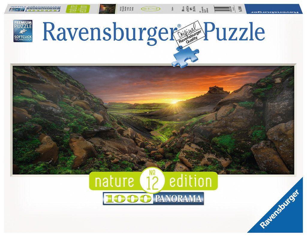 Ravensburger Puzzle Sonne über Island 1000 Teile Panorama Puzzle, 1000 Puzzleteile