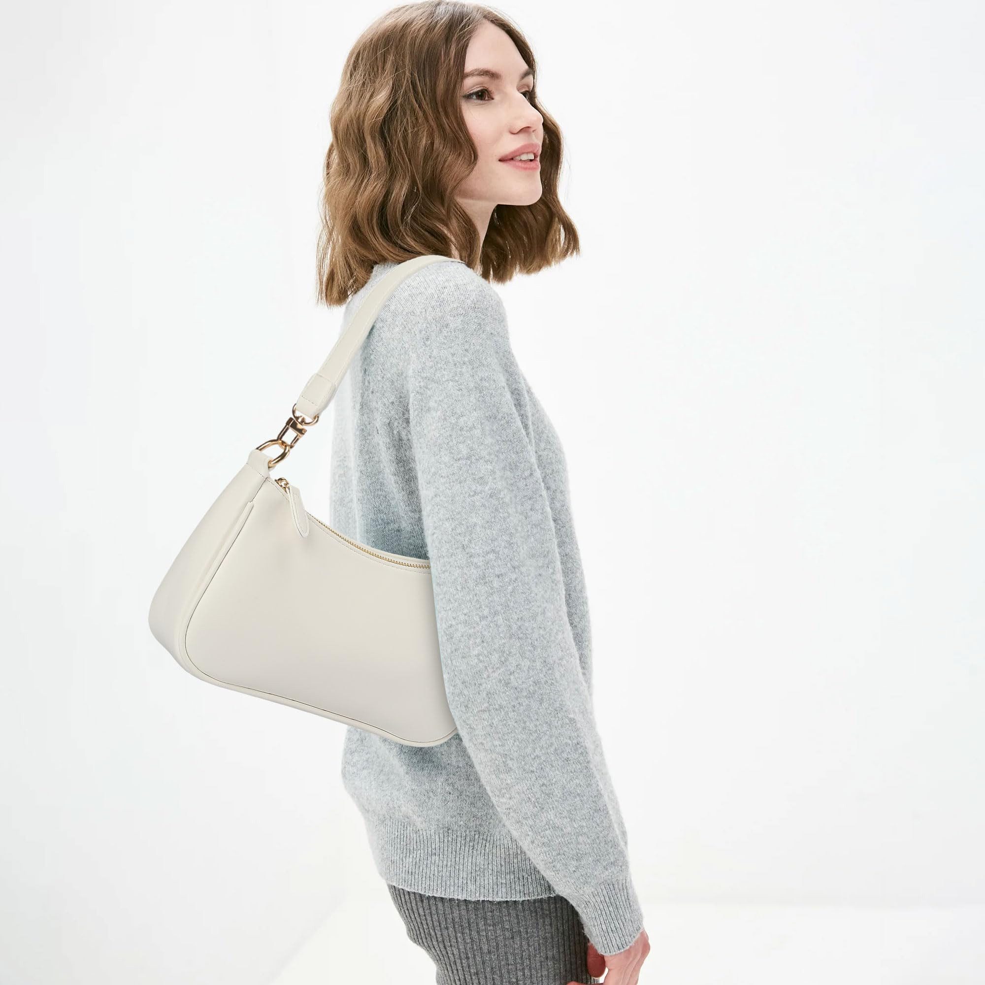 FOUORTUNATE-BEE Schultertasche Damen Handtasche mit abnehmbarer Kette und Schulterriemen, Achseltasche als Schulter- oder Umhängetasche für Frauen