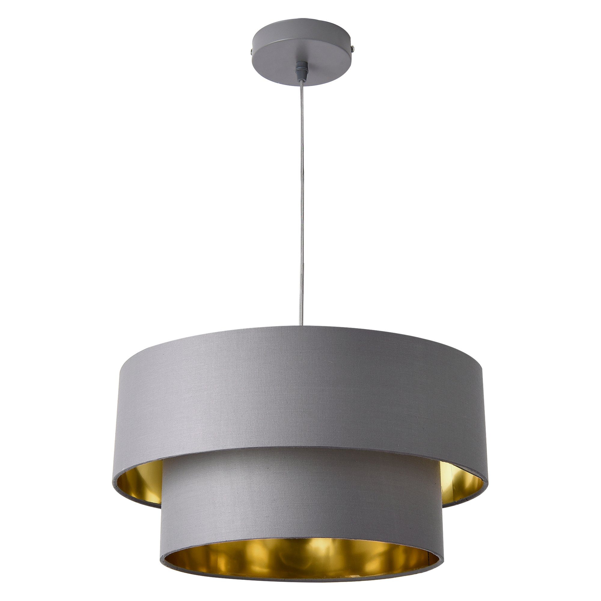 lux.pro Hängeleuchte, ohne Leuchtmittel, »Lopar« Deckenleuchte Pendelleuchte 40cm grau/gold