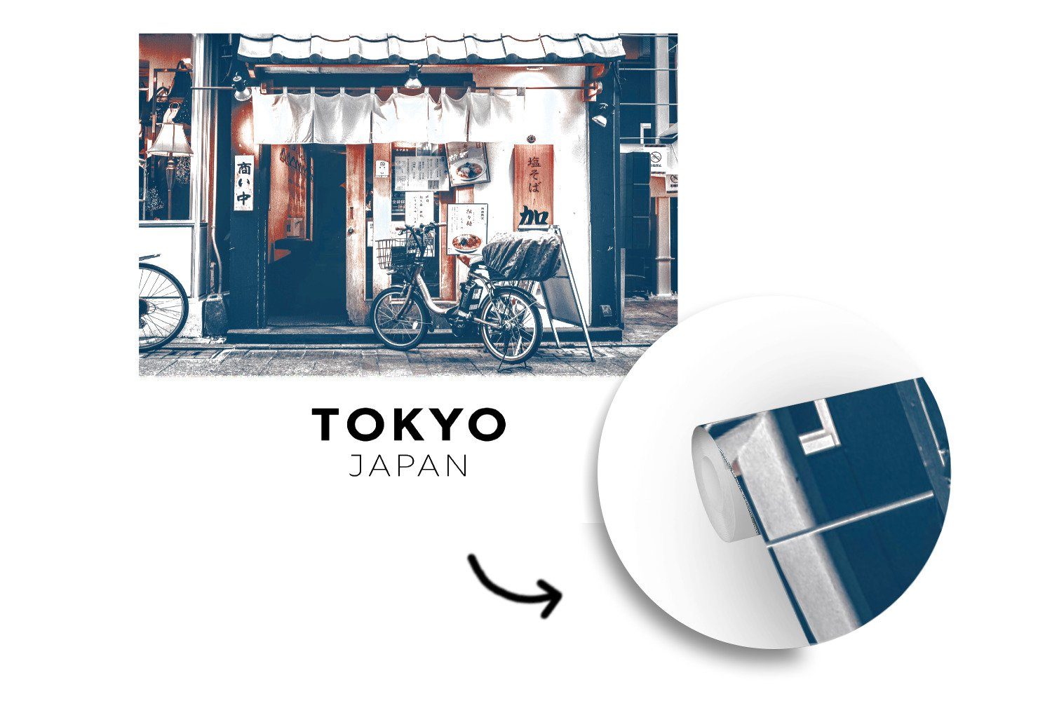 - Tokio (5 Vinyl St), Tapete - Wohnzimmer Schlafzimmer, oder MuchoWow Restaurant, Japan Wandtapete Fototapete für bedruckt, Matt,