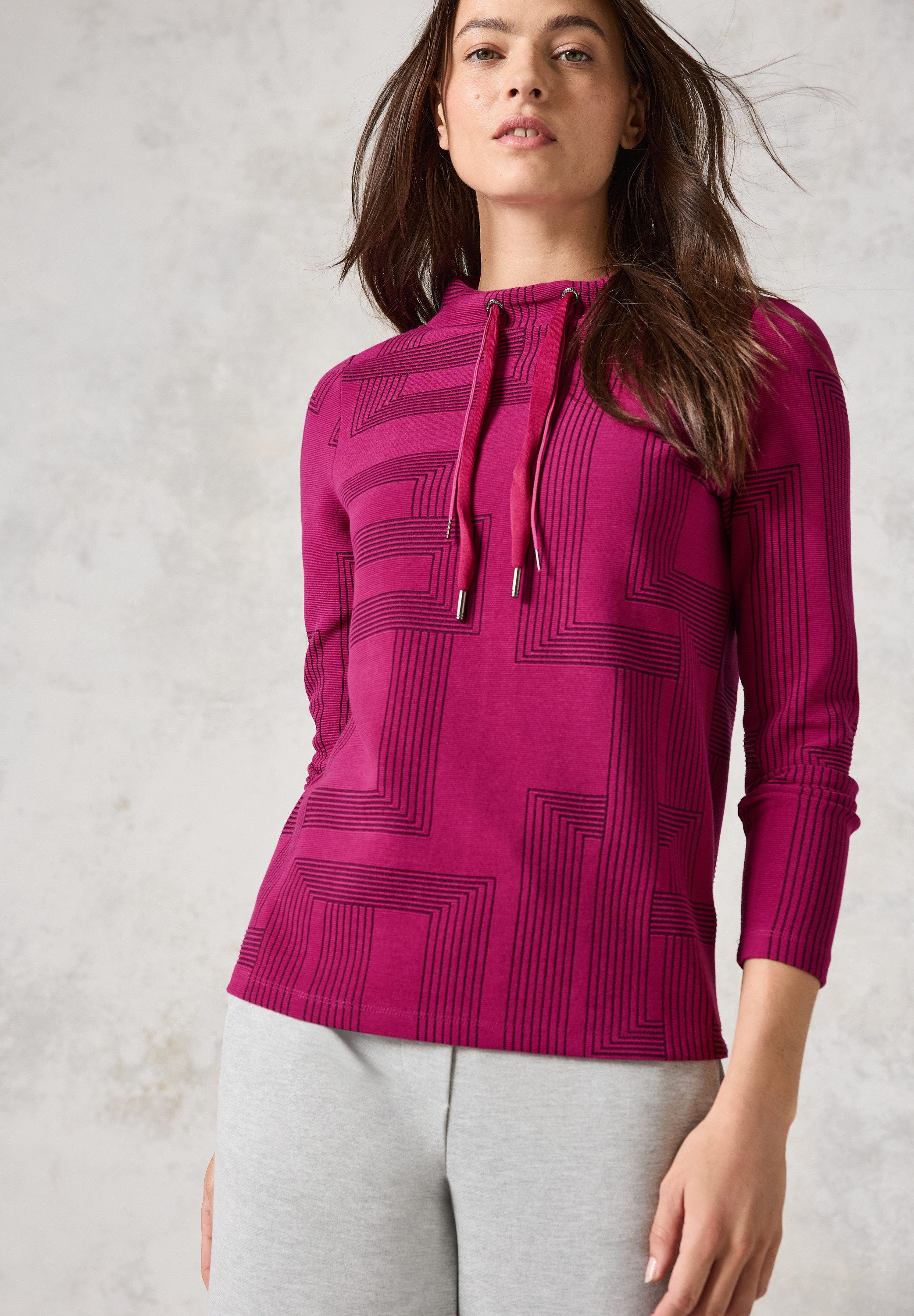 CECIL Langarmshirt mit Stehkragen