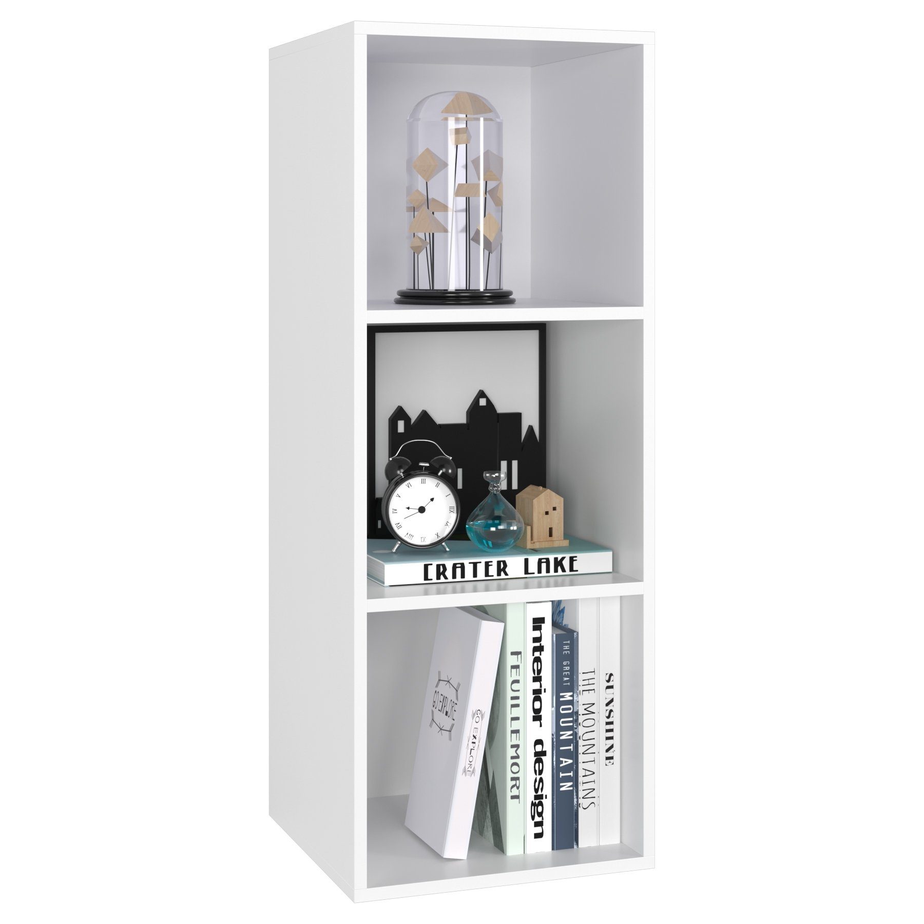 Homfa Bücherregal, Standregal mit 3 Fächern, Würfelregal, Regal weiß, 30x30 günstig online kaufen