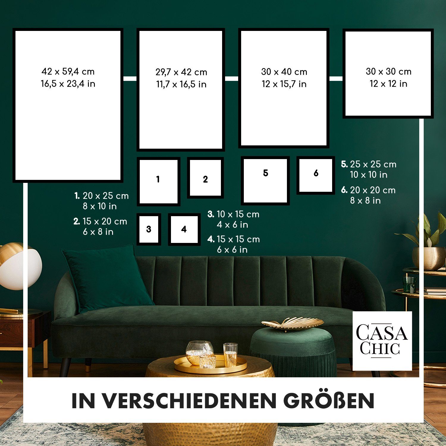 Casa Chic Bilderrahmen Berwick, Gold (Set)