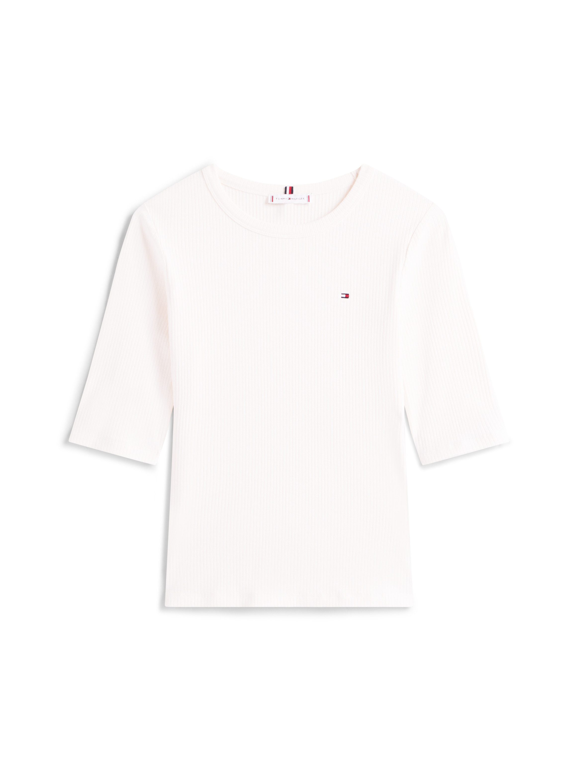 Kurzarmshirt SLIM 5X2 RIB C-NK 1/2 SLV mit Rundhals und Rippstruktur