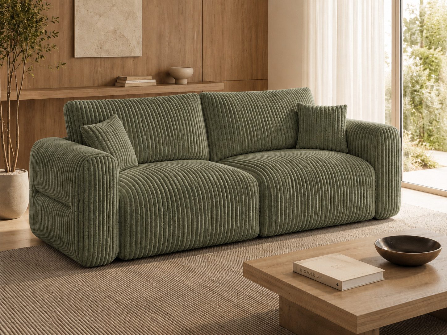 Möbeldreams Sofa "Adeline" Cord Modern Wohnzimmersofa mit Komfortpolsterung, Perfekt für einen erholsamen Schlaf 1 Teile, Polstersofa mit Strukturbezug und breiten Armlehnen