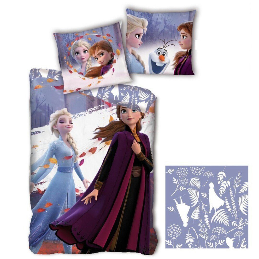 Kinderbettwäsche »Disney Die Eiskönigin 2 Mikrofaser Bettwäsche Set«, Disney  Frozen, Polyester, Größe 135-140 x 200 cm Deckenbezug, 63x63 cm Kissenbezug