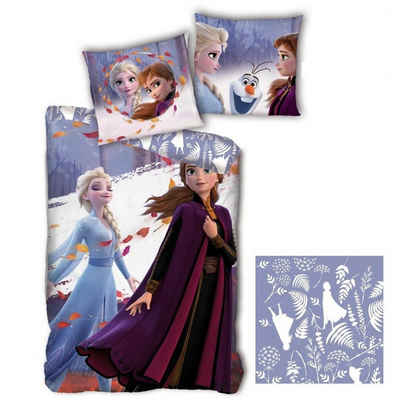 Kinderbettwäsche Disney Die Eiskönigin 2 Bettwäsche Set, Disney Frozen, Mikrofaser, Größe 135-140 x 200 cm Deckenbezug, 63x63 cm Kissenbezug