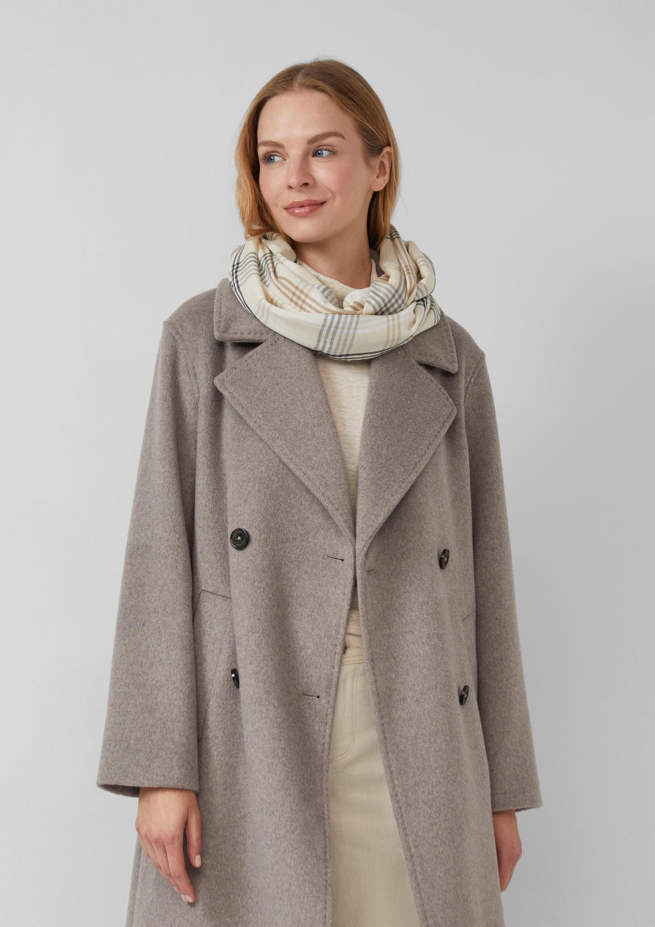 s.Oliver Loop Snood, Weicher Loopschal aus Modalmix mit Karomuster günstig online kaufen