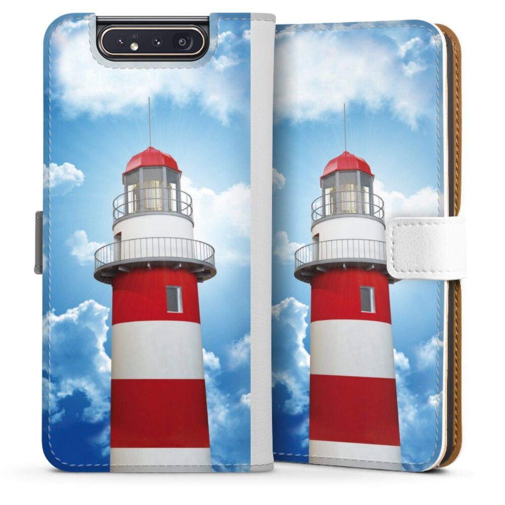 DeinDesign Handyhülle Leuchtturm Wolke Himmel Leuchtturm, Samsung Galaxy A80 Hülle Handy Flip Case Wallet Cover