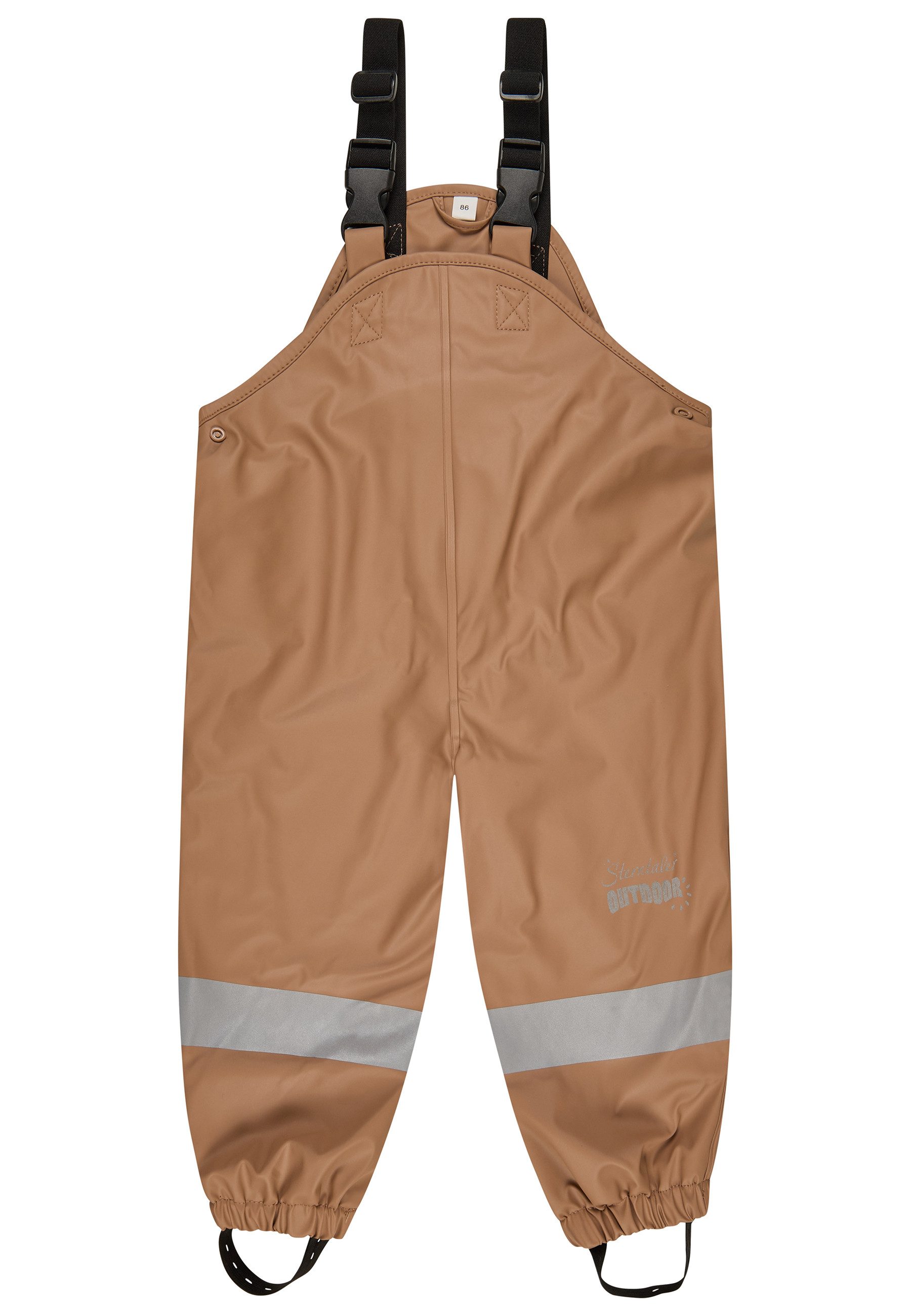 Sterntaler® Regenhose Regenhose gefüttert uni (1-tlg., Matschlatzhose mit Druckknöpfen, Regenträgerhose mit süßen Motiven) Regenhose Wasserdicht, Matschhose mit verstellbaren Trägern
