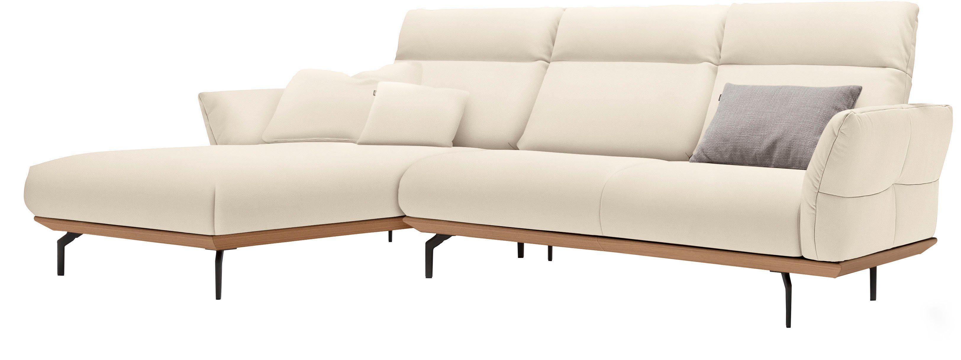 hülsta sofa Ecksofa hs.460, in in Eiche, cm umbragrau, Alugussfüße 298 Breite Sockel